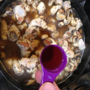 Add the chicken stock and Marsala